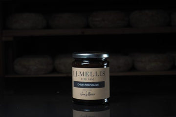 I.J. Mellis. A sweetened blend of onions with balsamic vinegar. This sweet, thick marmalade made from cooked onions is a staple on toasties. Recommended by Mellis with a rich brie-style cheese or a blue cheese. 330g