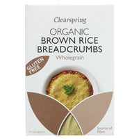 A box of organic brown rice breadcrumbs. 250g