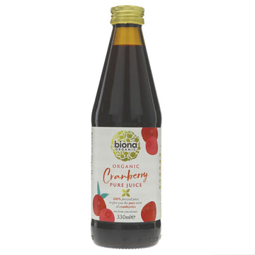 Featured image displaying bottle of Biona Organic Cranberry Juice
