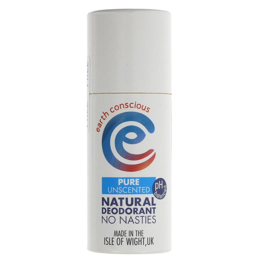 White cardboard packaged natural deodorant. Pure unscented