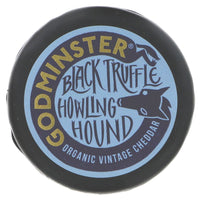 A 200g round of Godminster cheese. Black truffle Howling Hound