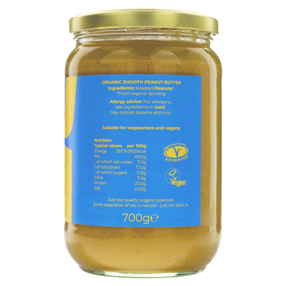 Peanut Butter, Smooth, Unsalted 700g