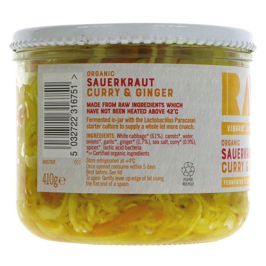 Sauerkraut, Raw Curry & Ginger, 410g