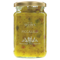 Traditional recipe which has been used for generations at Shaws! Very tangy and crunchy - Proper Piccalilli! Great Taste Award Winner This product is Gluten-free and is Vegan. 280g
