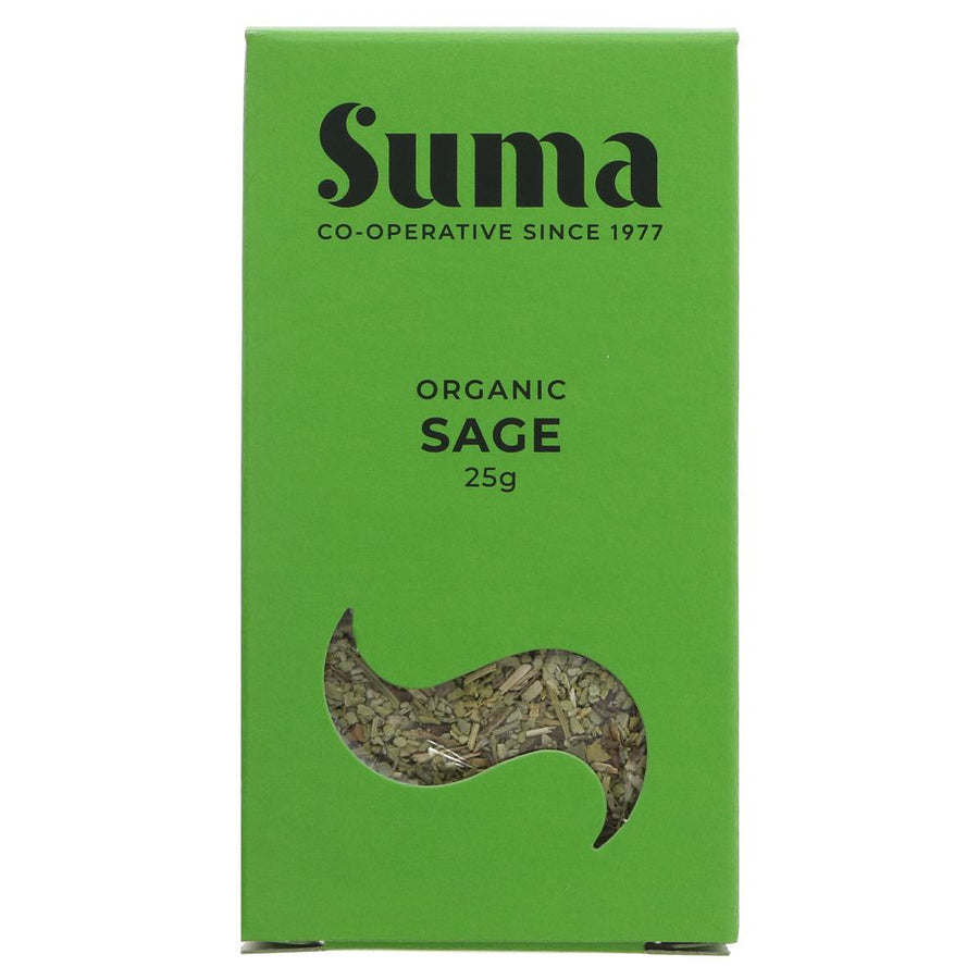 Featured image displaying box of Suma organic sage