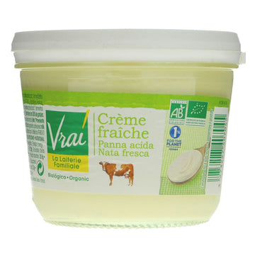 A beautifully rich and thick cream with a sharp flavour, creme fraiche is incredibly versatile. Use it for creamy pasta sauces, use it to thicken soups and stews, or dollop a spoonful or two onto your plate alongside puddings and cakes. Organic. 200g