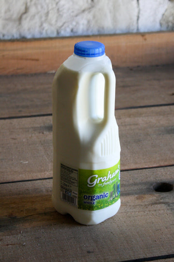 recyclable plastic carton containing 1 litre of full fat scottish milk