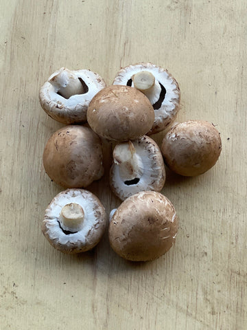 A photo of organic mushrooms