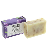 A cardboard box containing a bar of soap