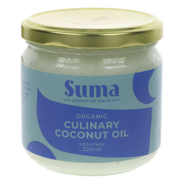 A glass jar of coconut oil with a metal lid