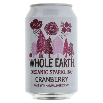 A white can of sparkling cranberry drink