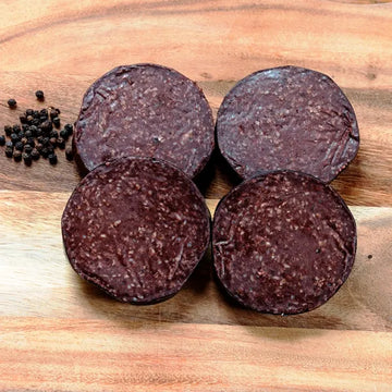 Pack of four black pudding slices. Puddledub - not organic