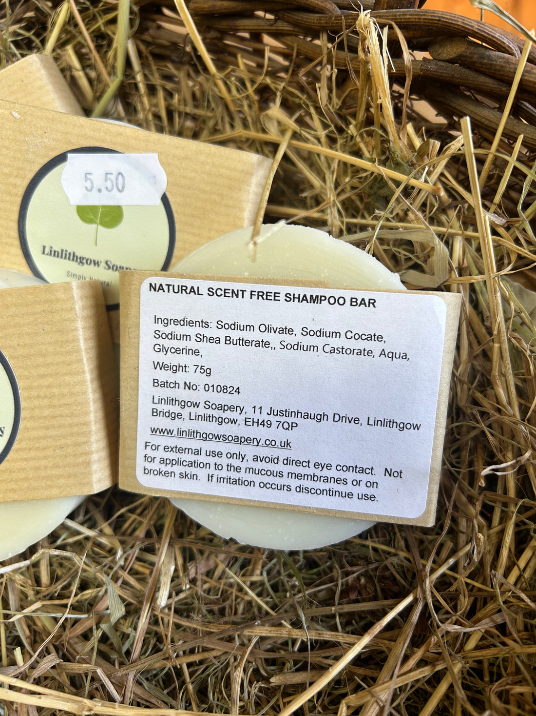 Shampoo Bar, Natural Scent Free