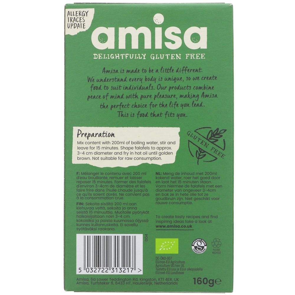 Falafel Mix, Amisa Organic Gluten Free