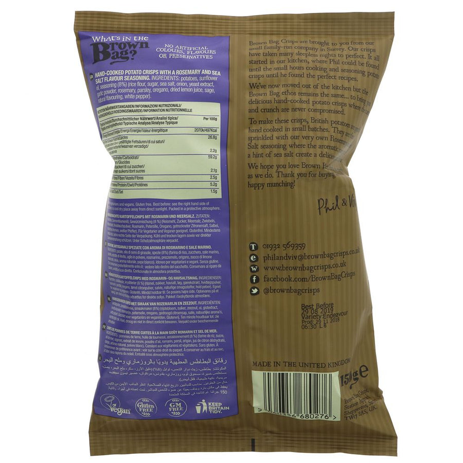 Brown Bag Crisps Rosemary & Sea Salt, 150g