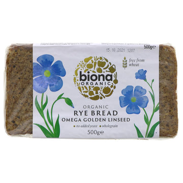 Biona Organic Rye Bread with Golden Linseed is traditionally made in Germany by organic bakers. It is crammed full of crunchy, nutty wholegrains which are an essential part of a healthy, fibre-rich diet. Linseed is rich in Omega 3 fatty acids which may help to maintain a healthy heart.