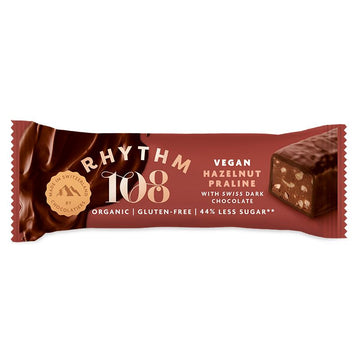These Rhythm 108 chocolate bars have a creamy oat filling, and are dipped in a delicious Swiss chocolate that takes 3 days to make. 33g