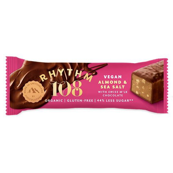 These Rhythm 108 chocolate bars have a creamy oat filling, and are dipped in a delicious Swiss chocolate that takes 3 days to make. 33g