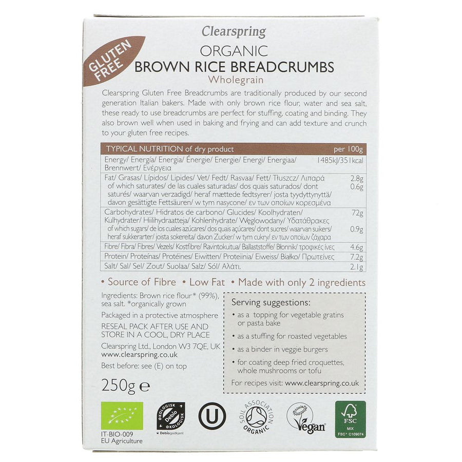 Brown Rice Breadcrumbs, Clearspring 250g