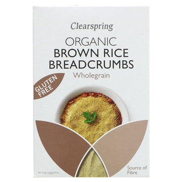 A box of organic brown rice breadcrumbs. 250g