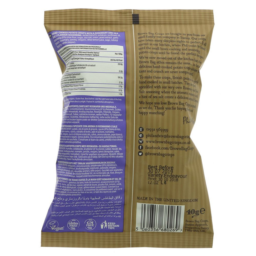 Brown Bag Crisps Rosemary & Sea Salt, 40g