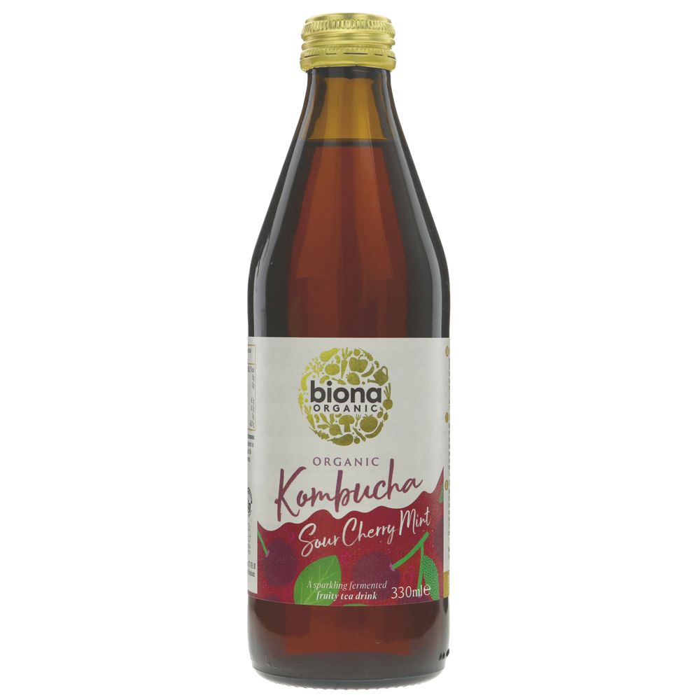 Featured image displaying Biona Organic Kombucha Sour Cherry Mint
