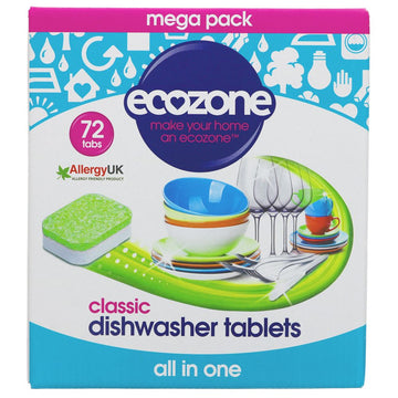 Our new classic all in one formula dishwasher tablets cut through grease and grime leaving your dishes and glasses sparkling. 72 Tablets
