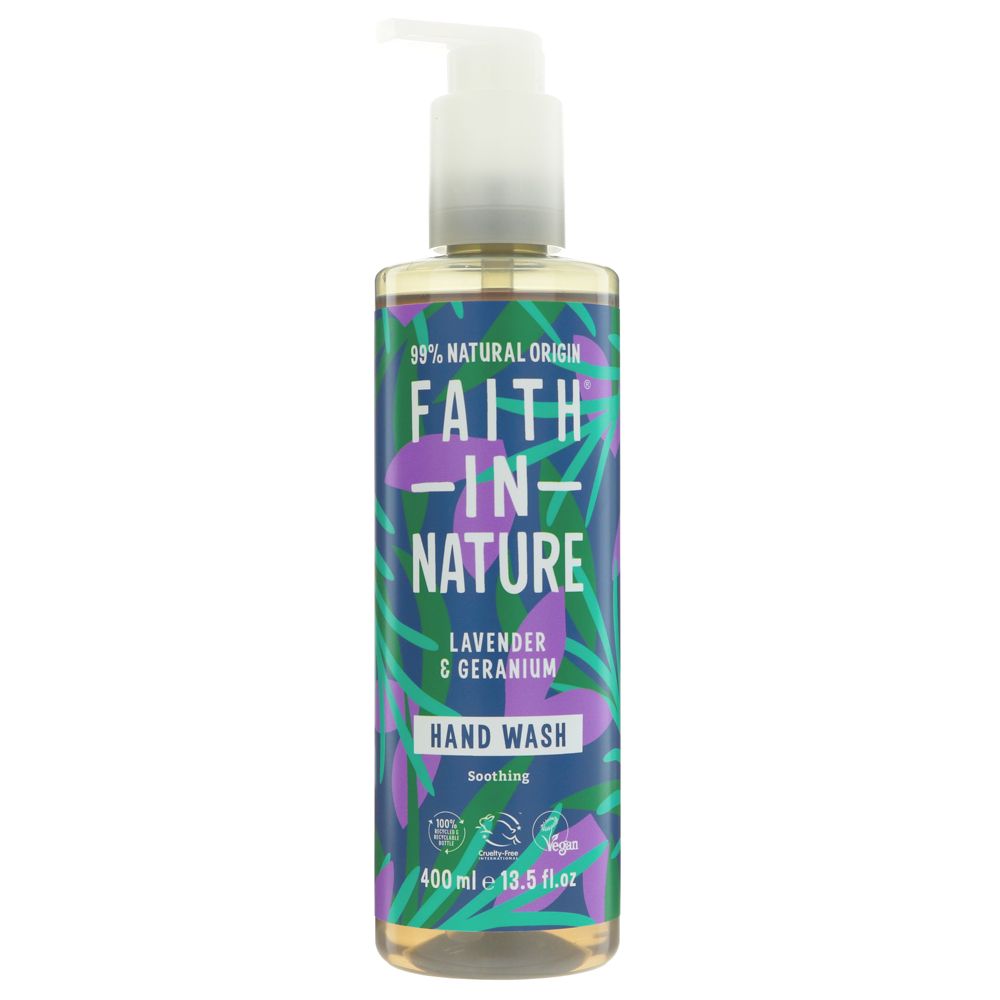 Bottle of Faith in Nature lavender & geranium hand soap