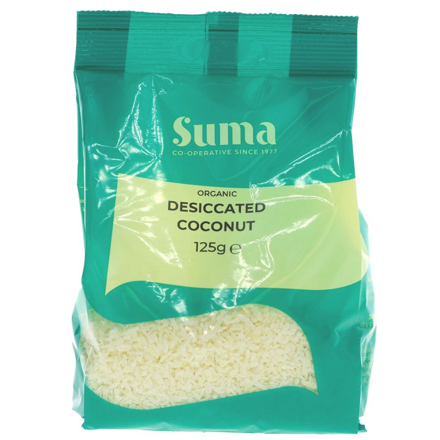 Featured image displaying bag of Suma organic desiccated coconut