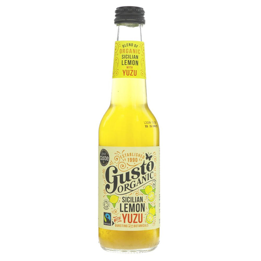 Gusto Organic Sicilian Lemon with Yuzu blends organic Sicilian lemon juice with fresh yuzu juice and cold press