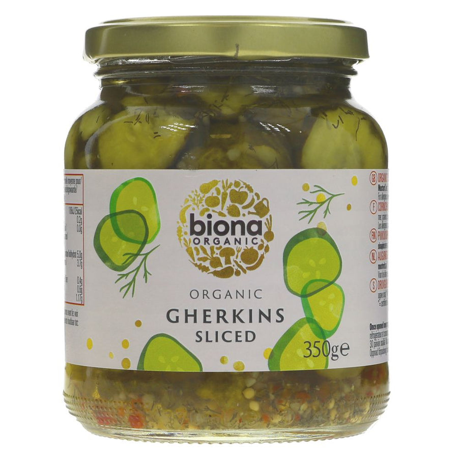 Featured image displaying jar of Biona Organic sliced gherkins