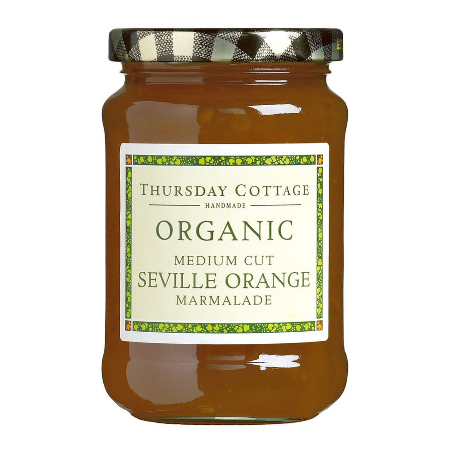 Traditional medium cut marmalade made with Organic oranges from Seville. 340g.