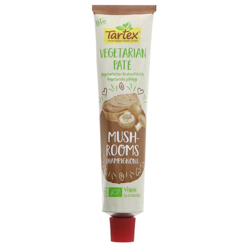 A tube of mushroom pate - organic, vegan and gluten free!