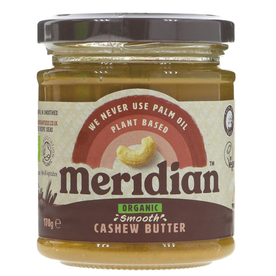 Featured image displaying jar of Meridian Organic Cashew Butter Smooth