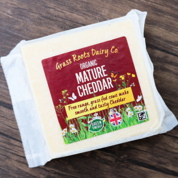 Matured for up to 9 months to give the classic cheddar taste. The smooth texture makes this the best organic cheddar for every fridge. Organic 200g