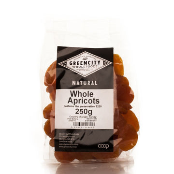 A packet of whole apricots - 250g.