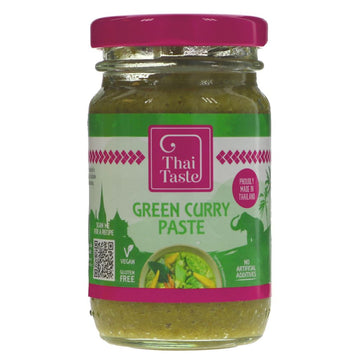 Featured image displaying jar of Thai Taste green curry paste