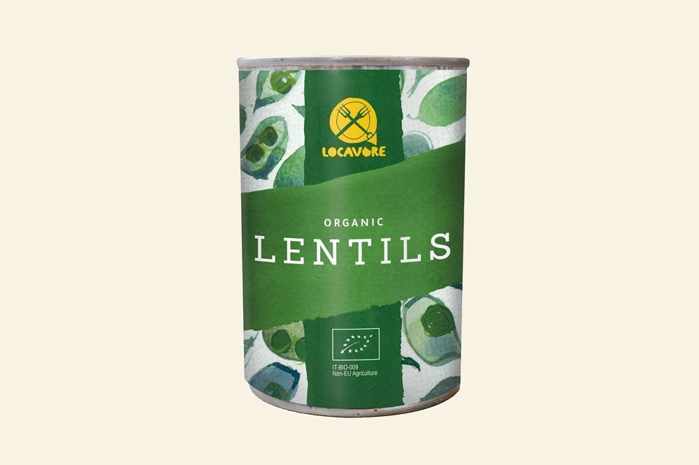 Featured image displaying tin of Locavore Organic Green Lentils