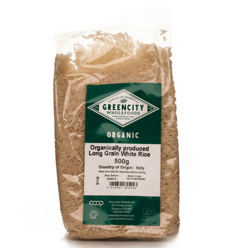Featured image displaying bag of Greencity Wholefoods organic long grain white rice.