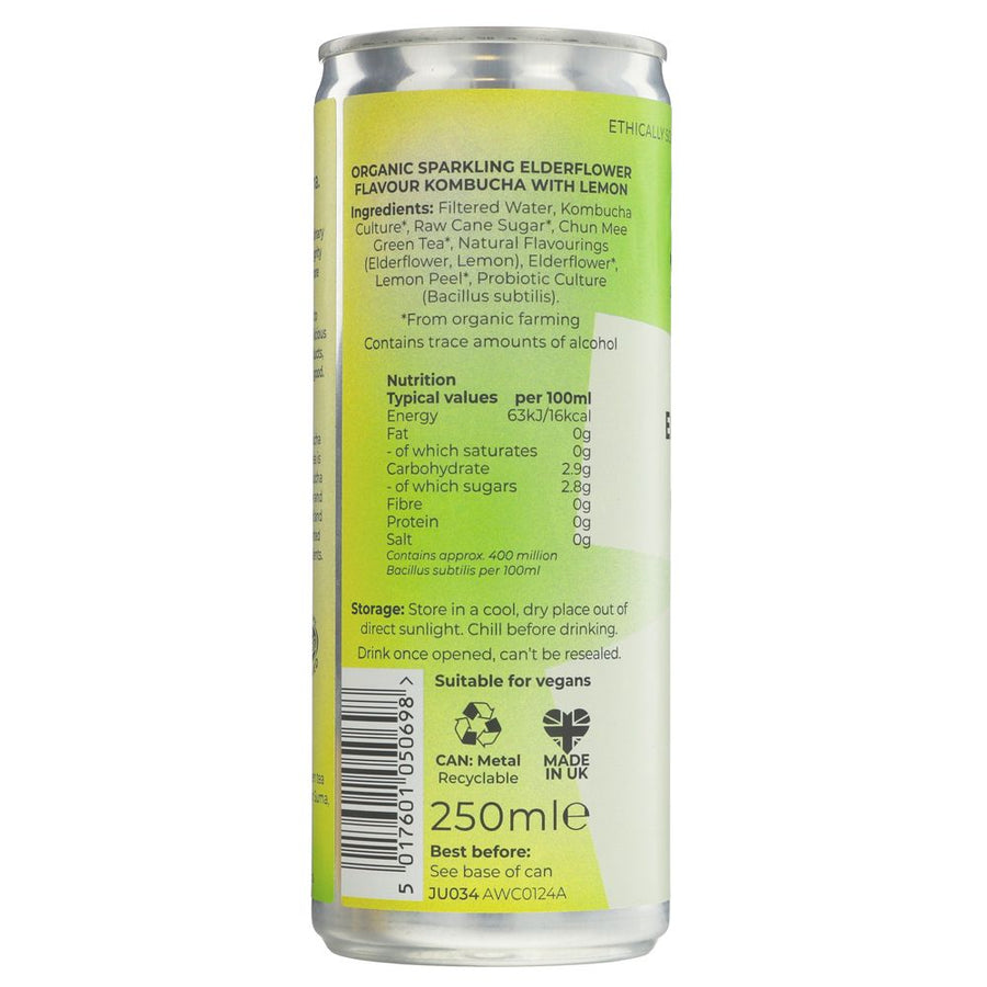 Kombucha, Elderflower & Lemon 250ml