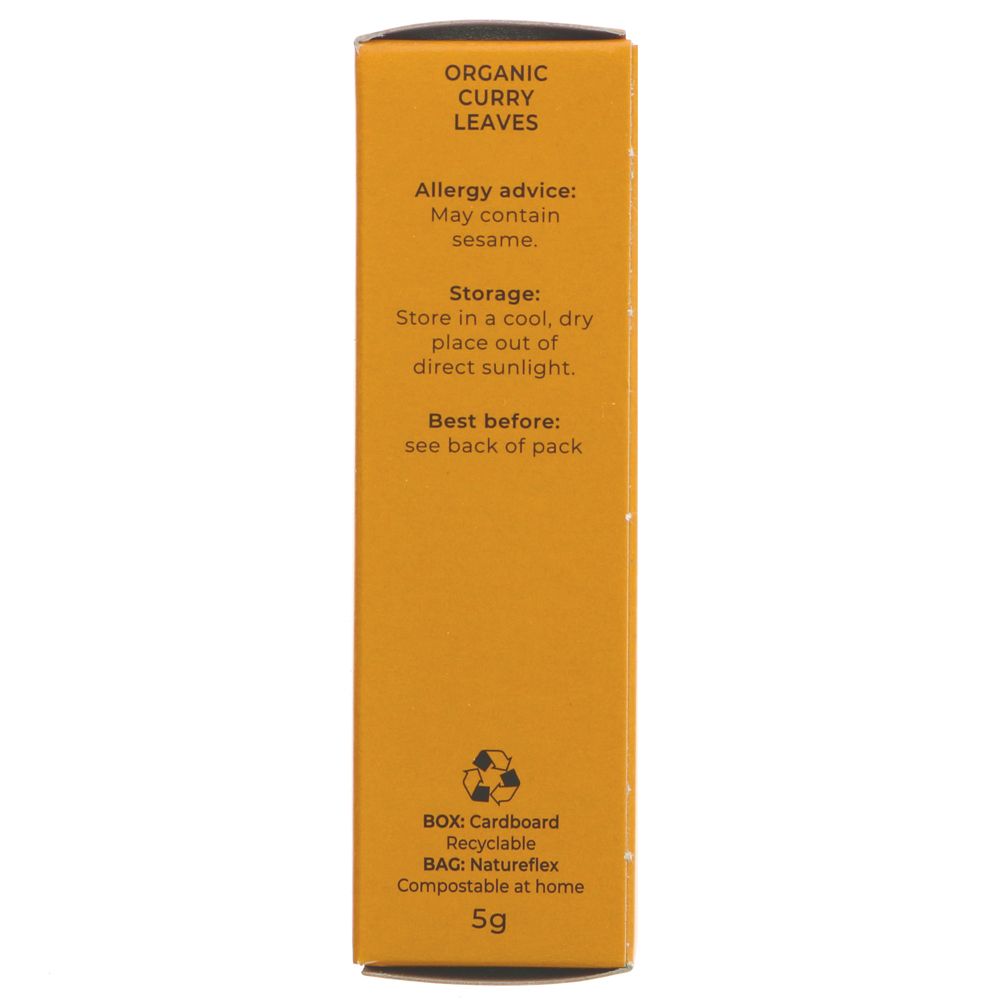 Featured image displaying box of Suma organic curry leaves