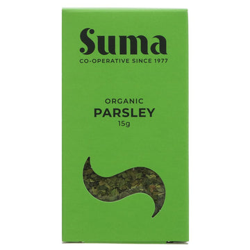 Featured image displaying box of Suma organic parsley