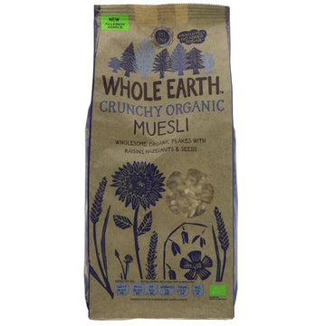 Featured image displaying bag of Whole Earth organic crunchy muesli