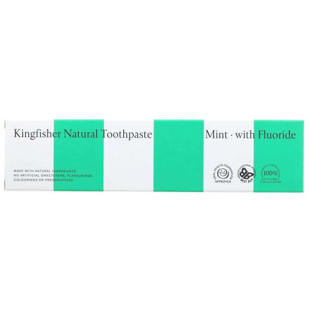 Kingfisher Natural Toothpaste - Mint (with Fluoride) – Grow Wild