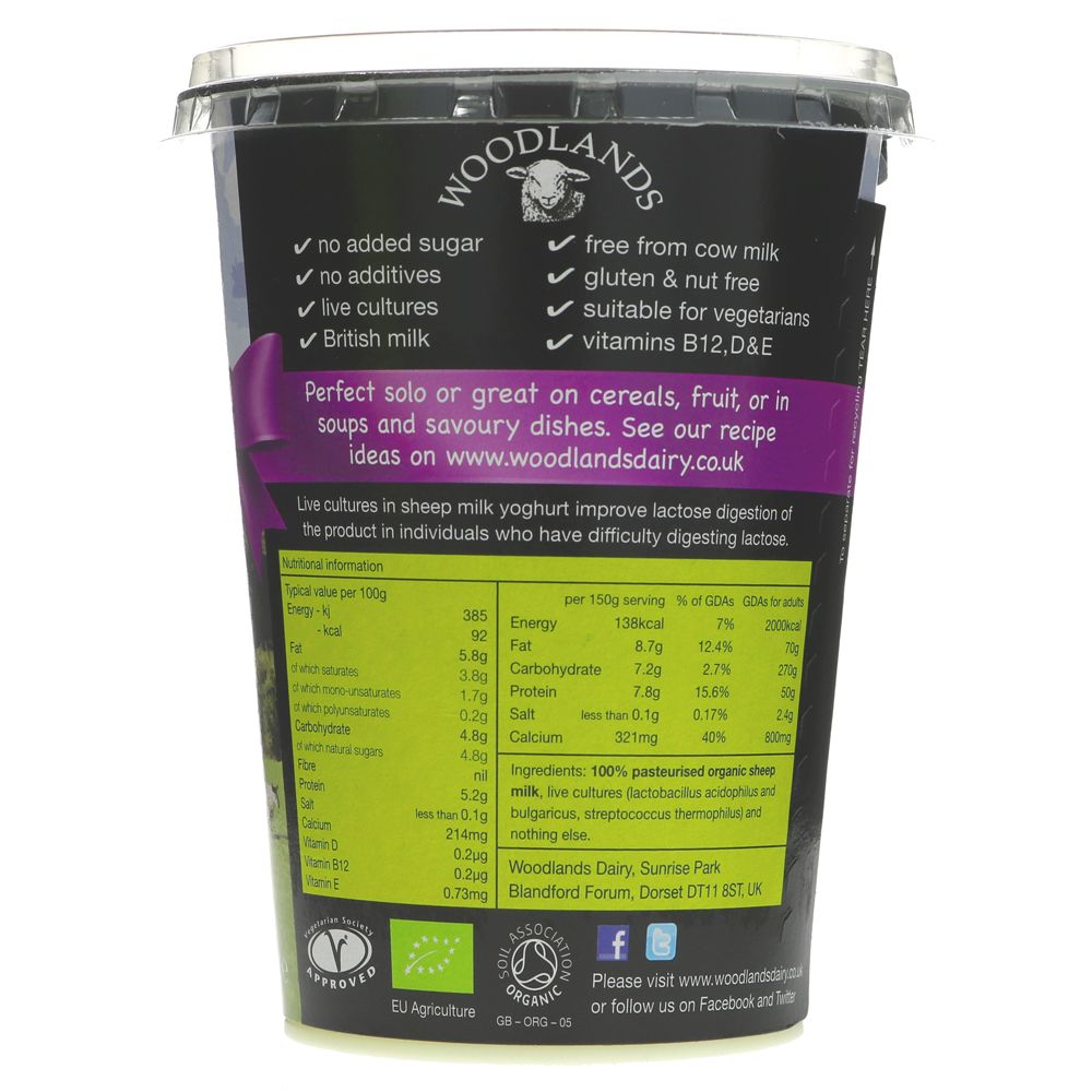 Woodlands Dairy Natural Sheeps Yoghurt 450g