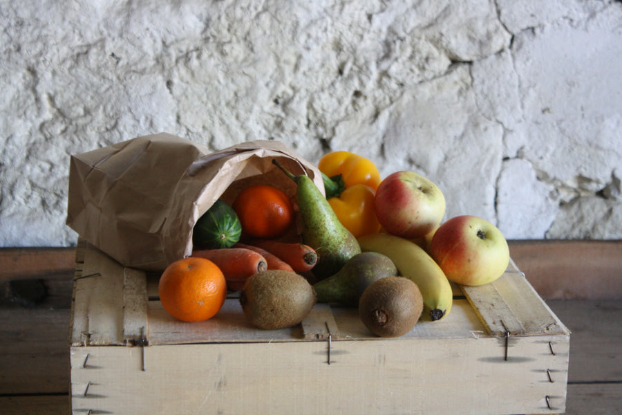 Photo shows the toddler chew bag. Get them chewing on some organic fruit and vegetables! May contain: sweet peppers, carrots, celery, cucumber, bananas, apples and pears.