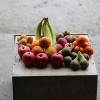 A series of photos showing the Large Fruit Box. Contains approximately 7-9 varieties of fruit. Great as a supplement to a veg box for a large household, for the office, or for the kids....