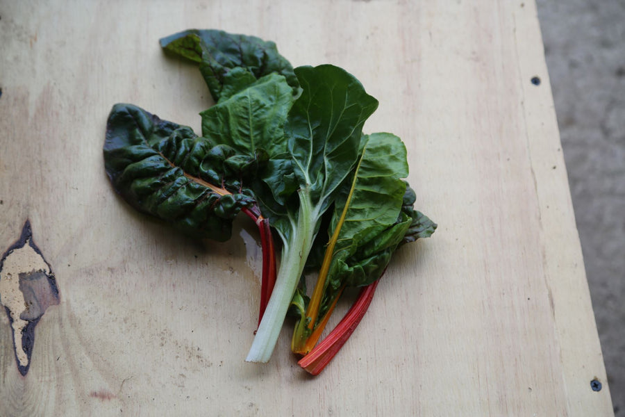 Photos show organic kale and rainbow chard