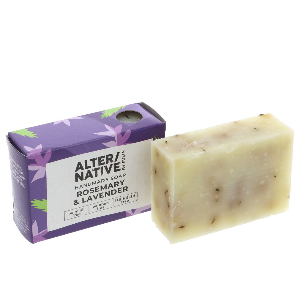 A cardboard box containing a bar of soap
