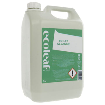 A large recycled plastic bottle of toilet cleaner. The lid is a screw cap.